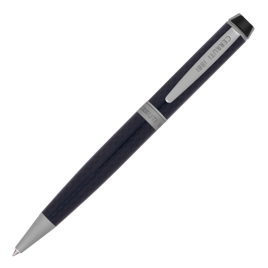  Cerruti 1881 Navy ballpoint pen Fetter with carbon fiber texture