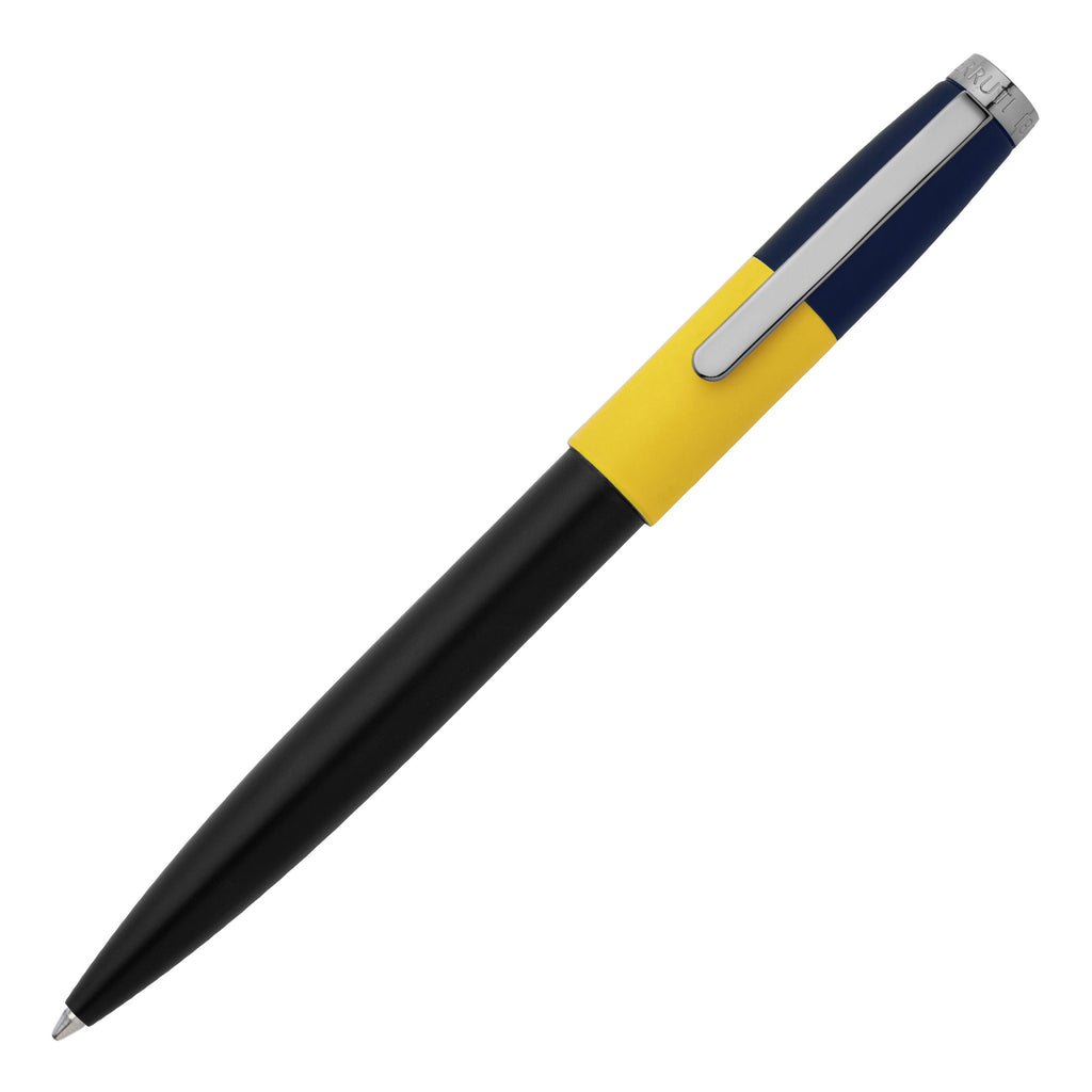   Tricolor pen Cerruti 1881 Ballpoint pen BRICK Yellow Black Navy 