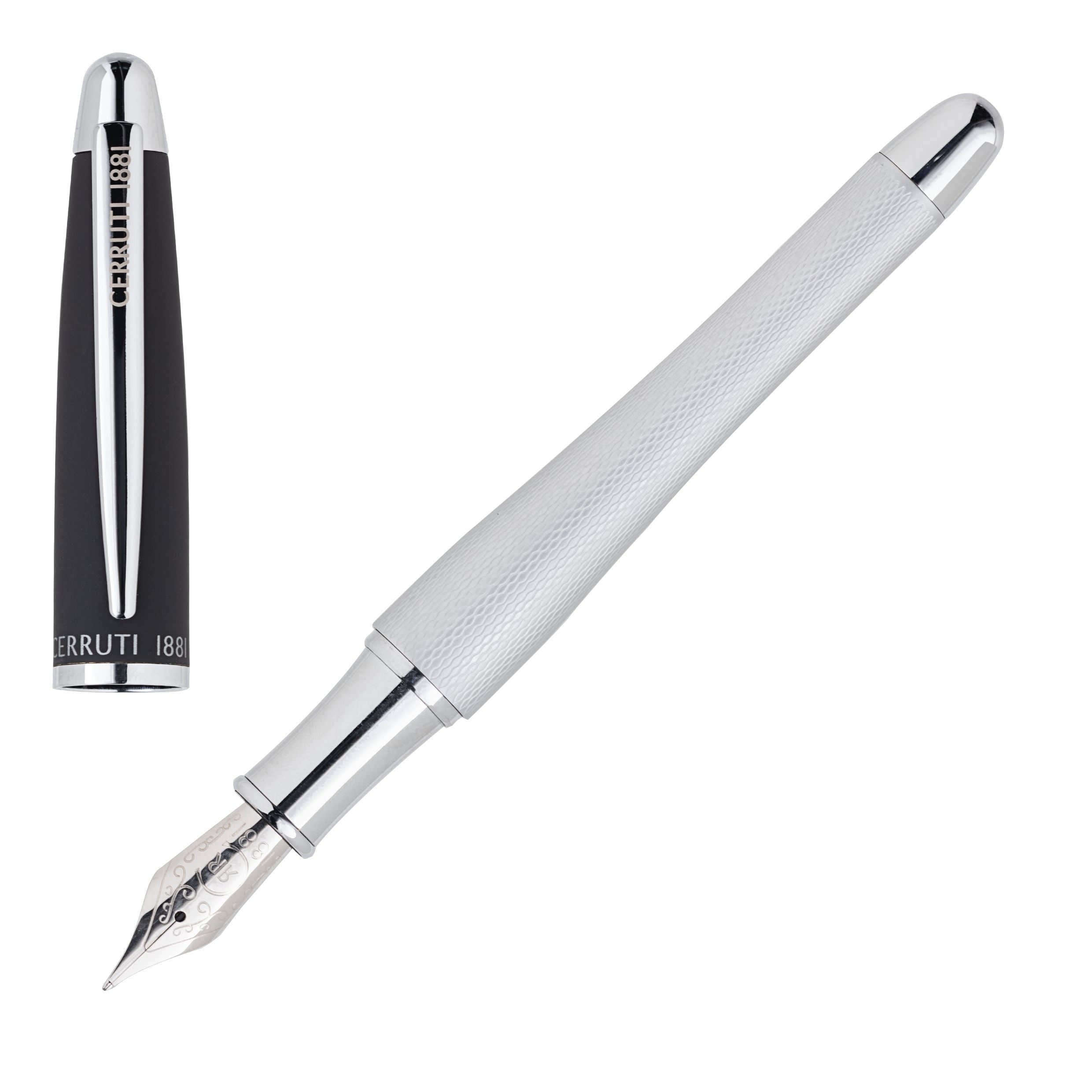 Luxury branded gifts for Cerruti 1881 Chrome Fountain pen Oat