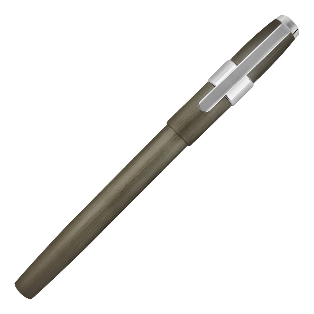 Aluminum pens Cerruti 1881 fountain pen BLOCK with brushed gun texture