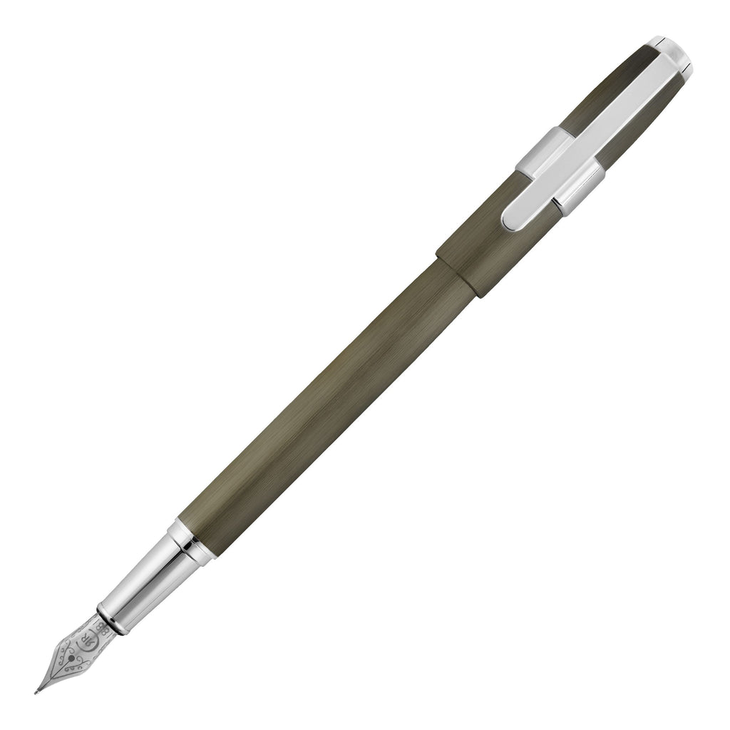  Aluminum pens Cerruti 1881 fountain pen BLOCK with brushed gun texture