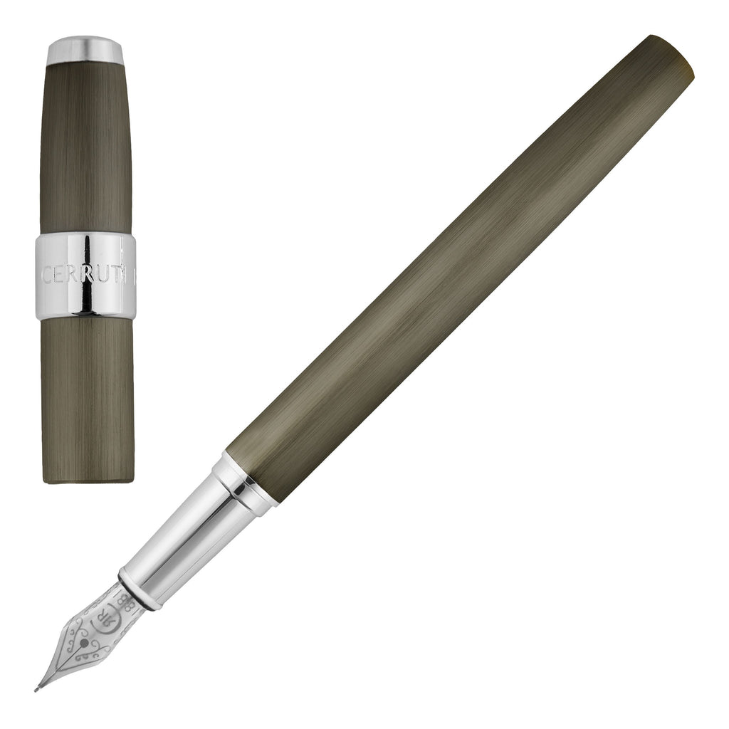  Aluminum pens Cerruti 1881 fountain pen BLOCK with brushed gun texture