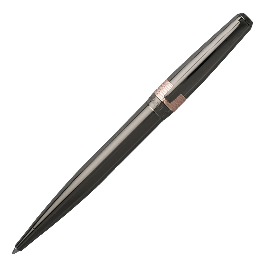  Cerruti 1881 Gun color Ballpoint pen Canal with rose gold midring