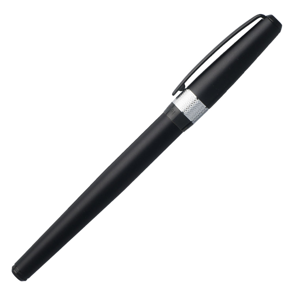 Cerruti 1881 Black Rollerball pen Canal with Chrome plated ring