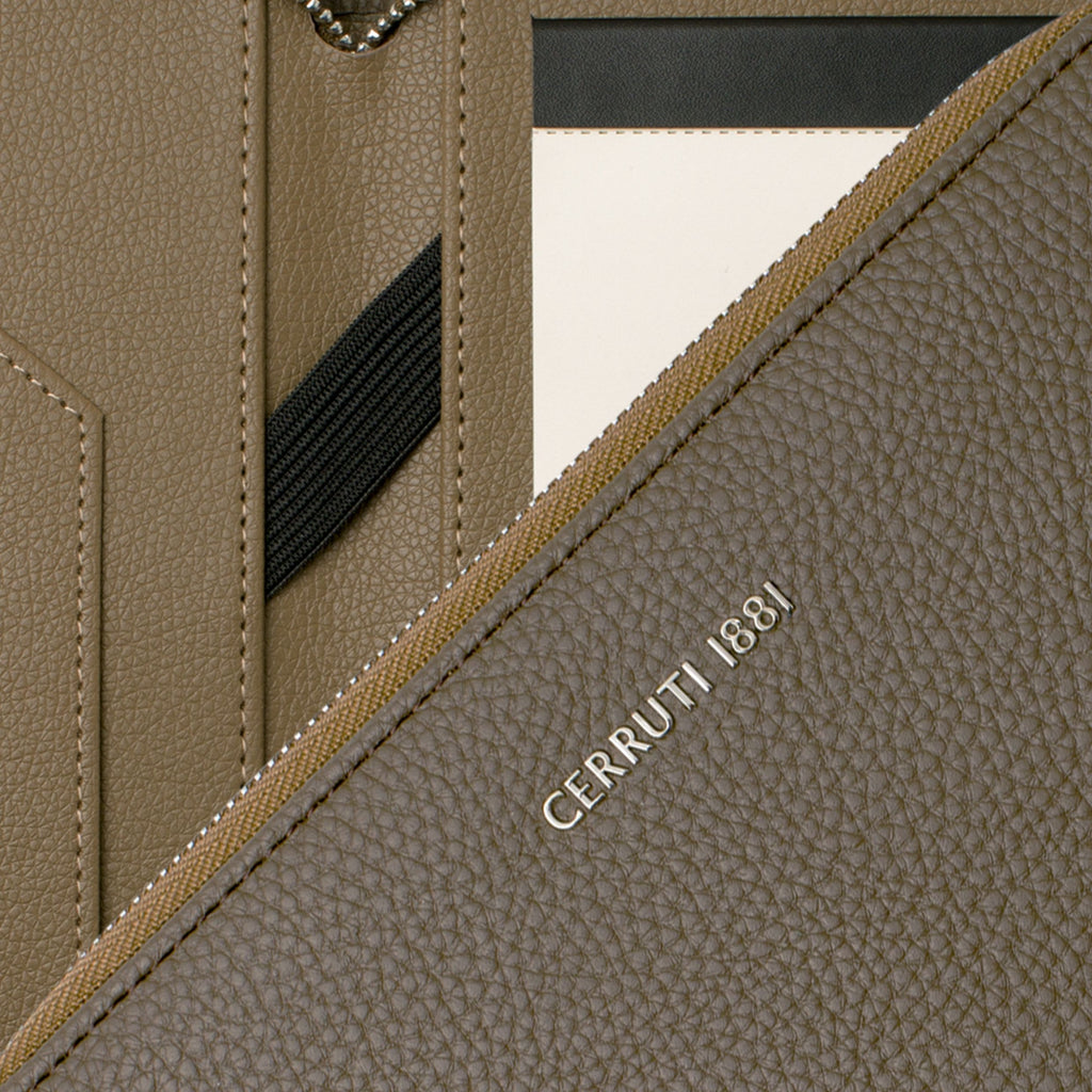  Luxury gifts Cerruti 1881 A5 Zipped Conference folder Hamilton taupe 