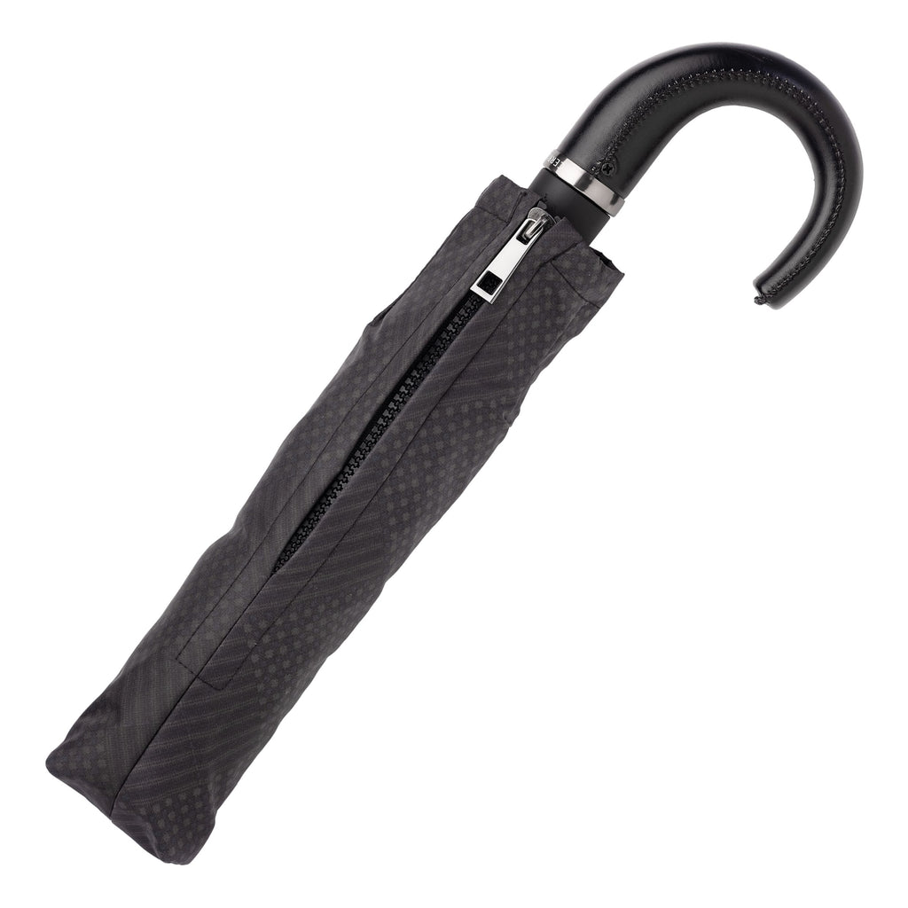 Cerruti 1881 Black Pocket umbrella Horton in textured handle