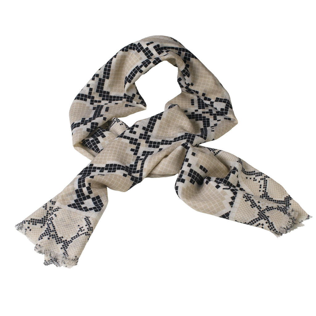 Buy Wool scarf in cream Pitone in HK, Macau & China