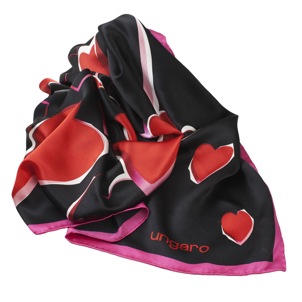 Luxury business corporate gifts for women Ungaro Silk scarf Cuore