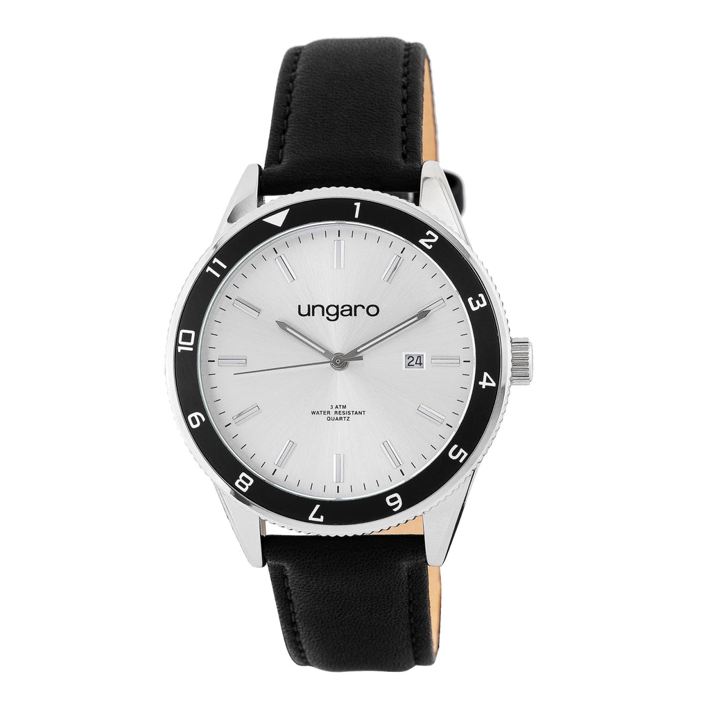  Emanuel Ungaro | Date watch Leone Black in Chrome finish | Gift for HER