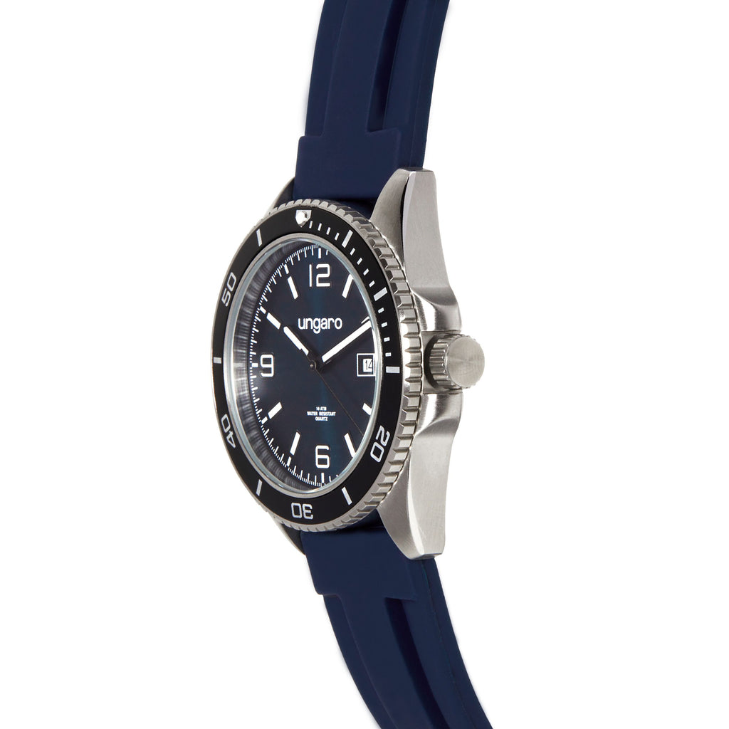  Gift for him Ungaro watches with date window in navy strap Milo 