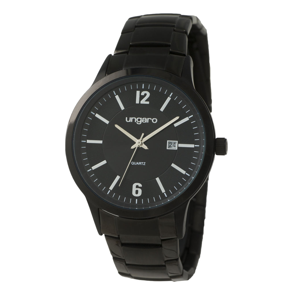 Emanuel Ungaro All Black Watches with date Window Alesso 