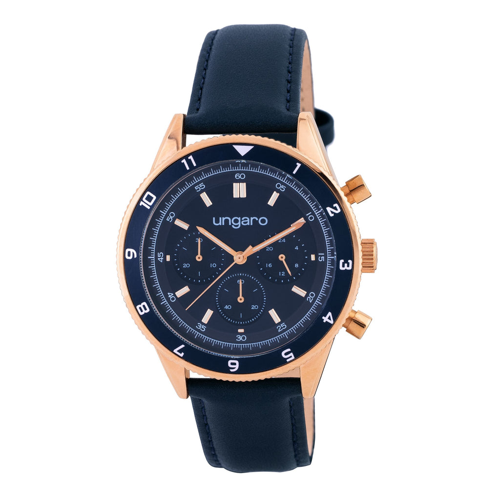  Men's luxury watches Ungaro Chronograph watch LEONE in navy strap 