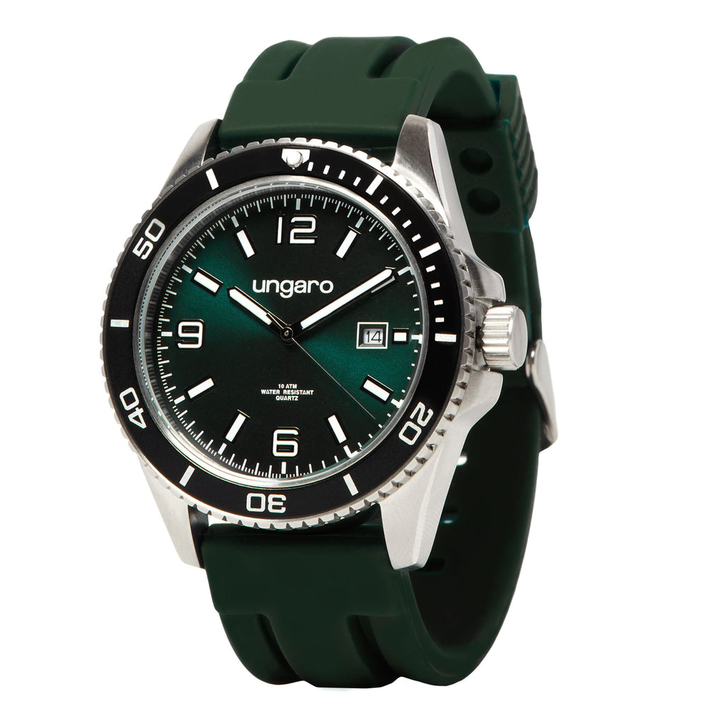  Designer watches for men Ungaro date window watch Milo in green dial