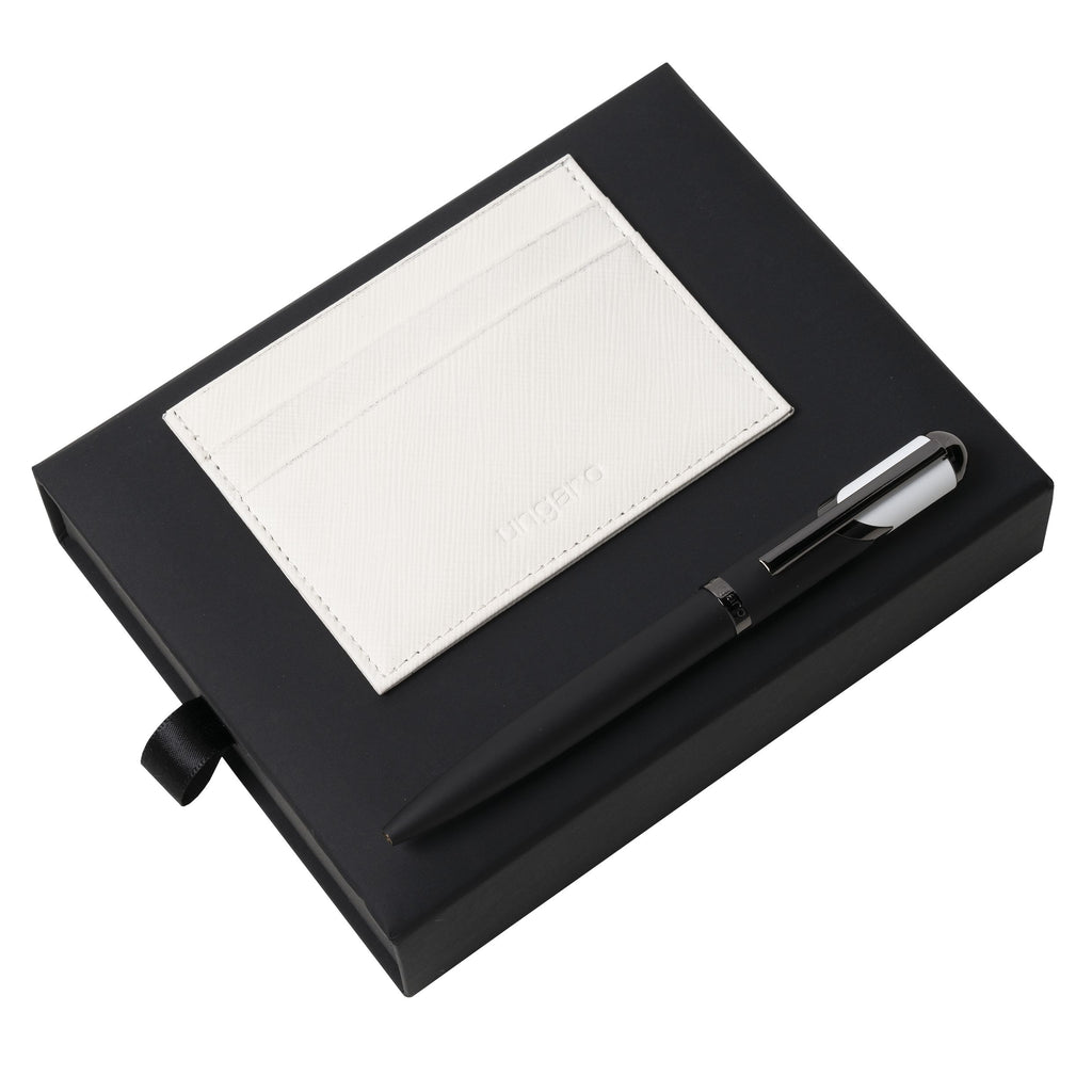  Premium gift set Ungaro white ballpoint pen & card holder Cosmo