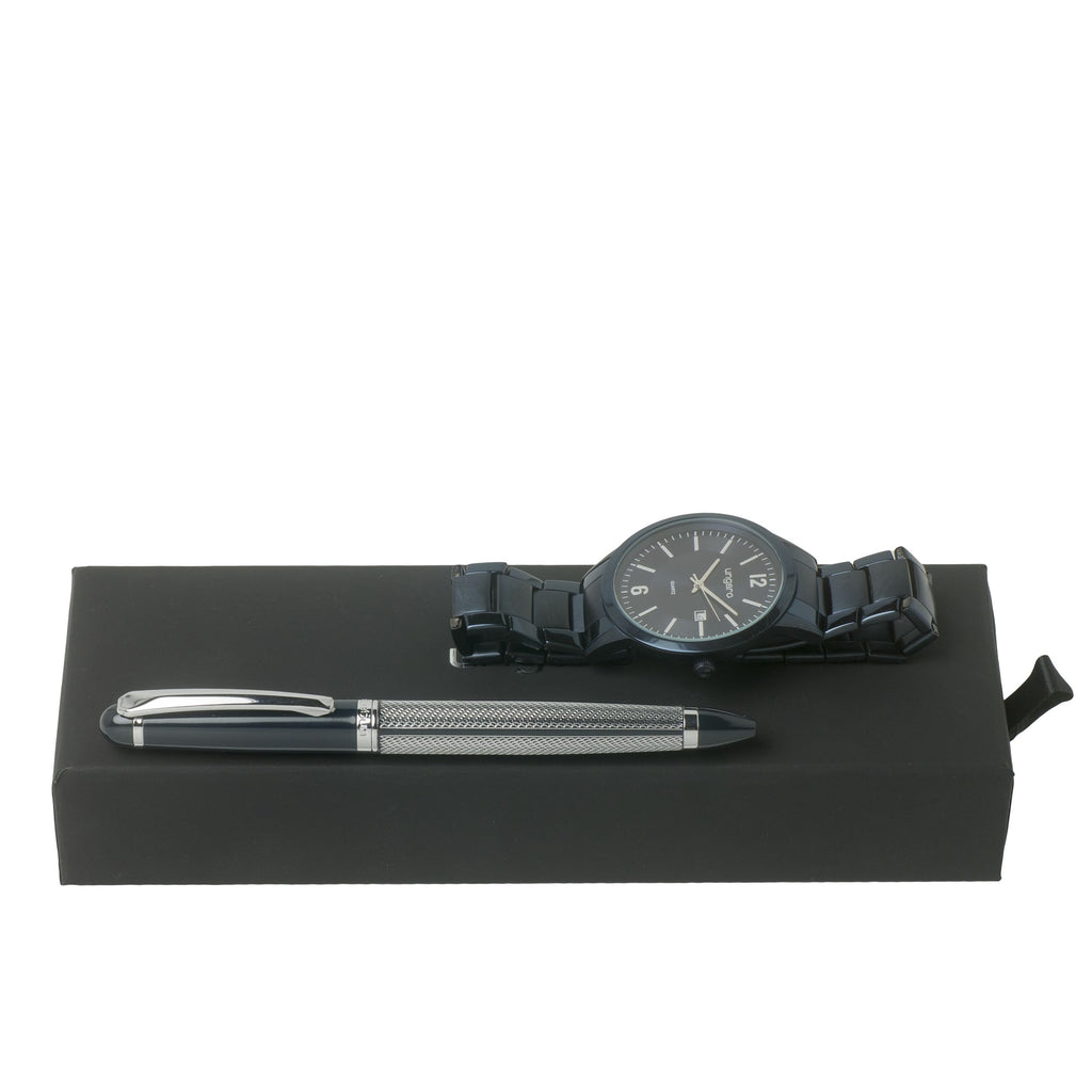  Ballpoint pen & Watch from Ungaro business gift set Alesso navy