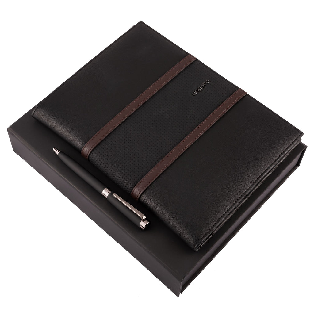  Black gift set ideas Taddeo Ungaro Ballpoint pen & A5 Folder