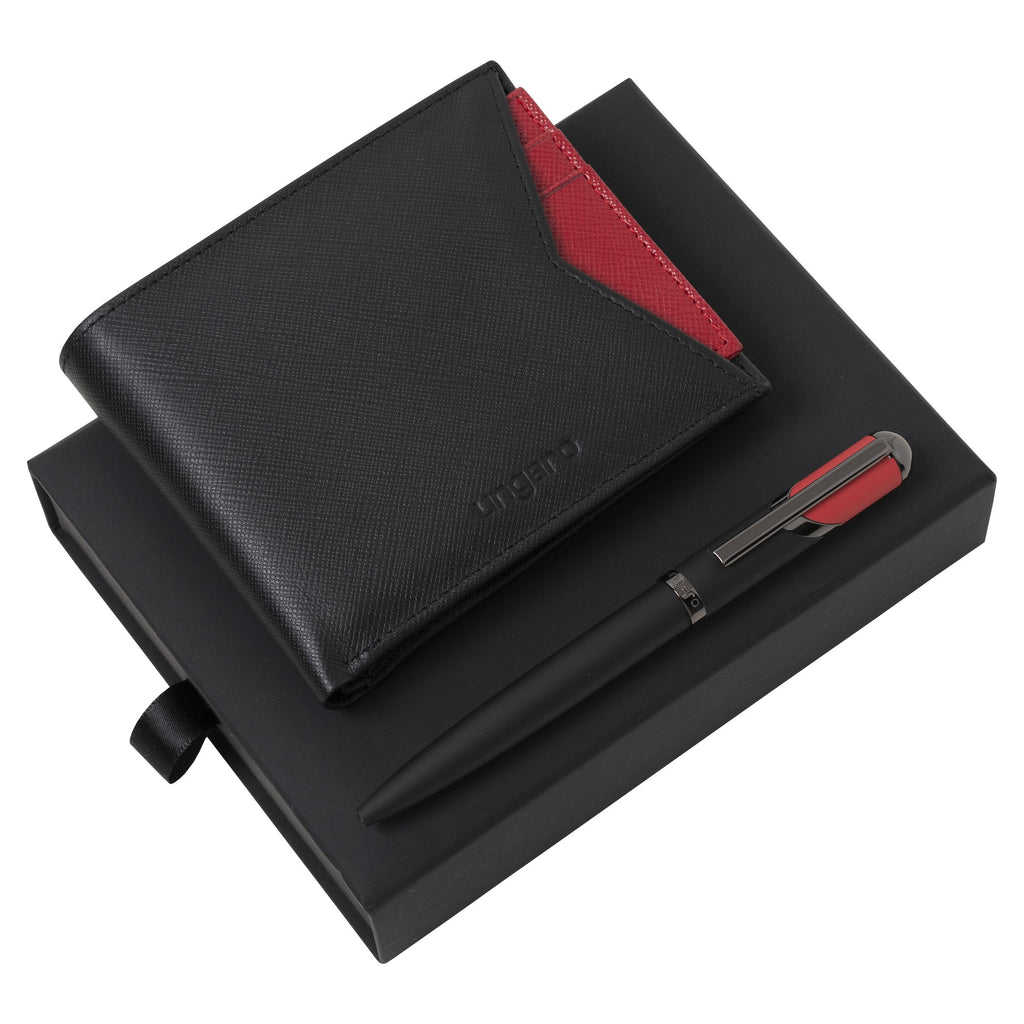 Business red gift set Cosmo Ungaro ballpoint pen & money wallet
