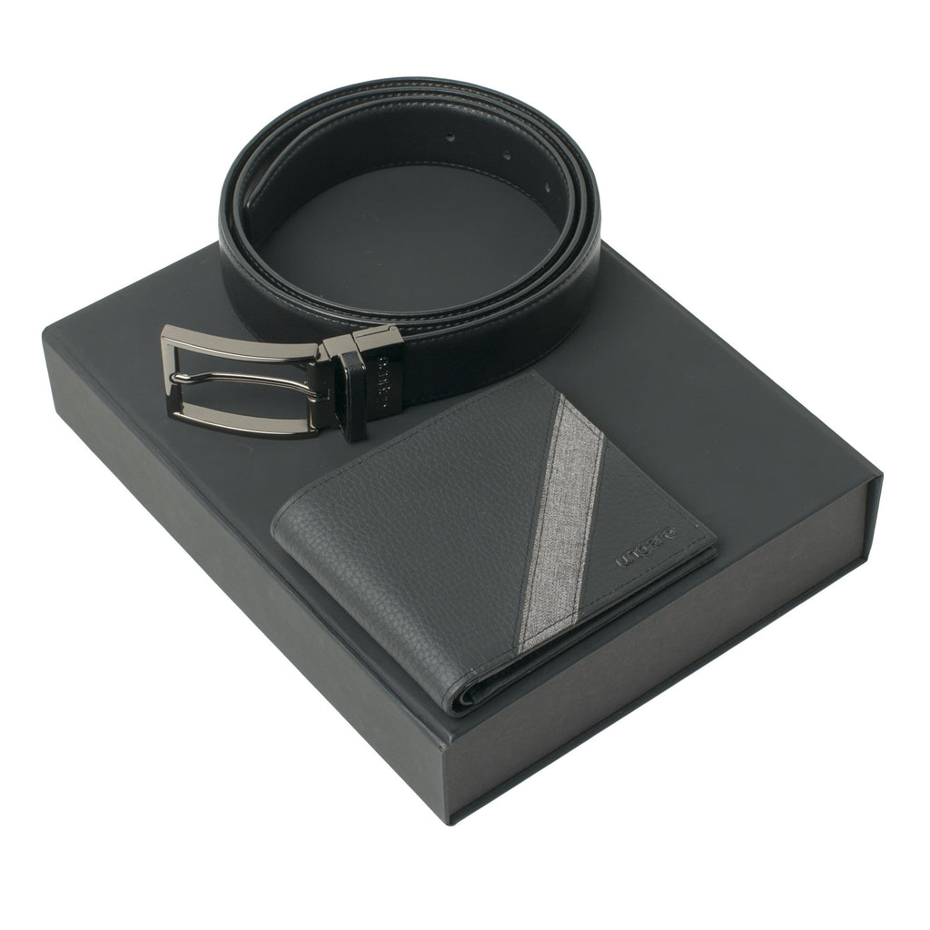  HK Luxury corporate gifts Belt & Wallet from Ungaro black set Alesso 