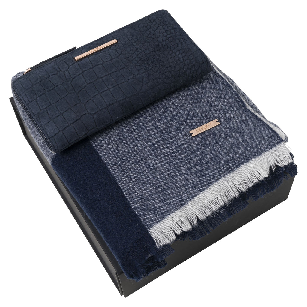 Business Gift set Giada Ungaro navy lady purse & scarves with gift box