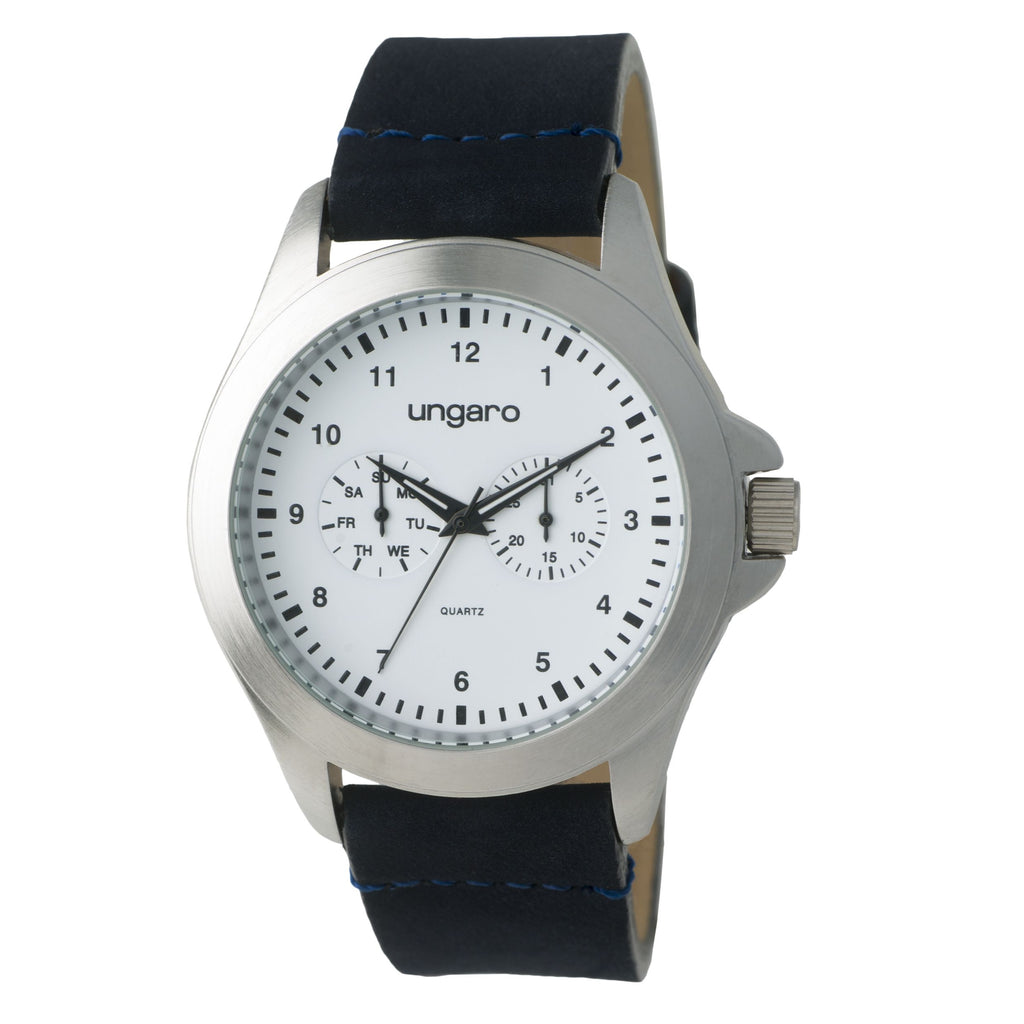  Gift ideas for men Ungaro function watch Marco in blue leather strap
