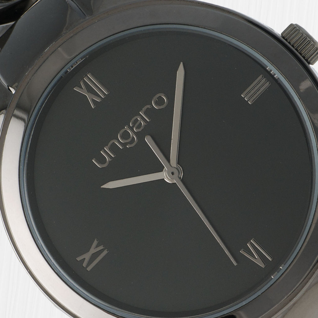 Business gifts for Ungaro watch Catena in shiny gun metal & bracelet 