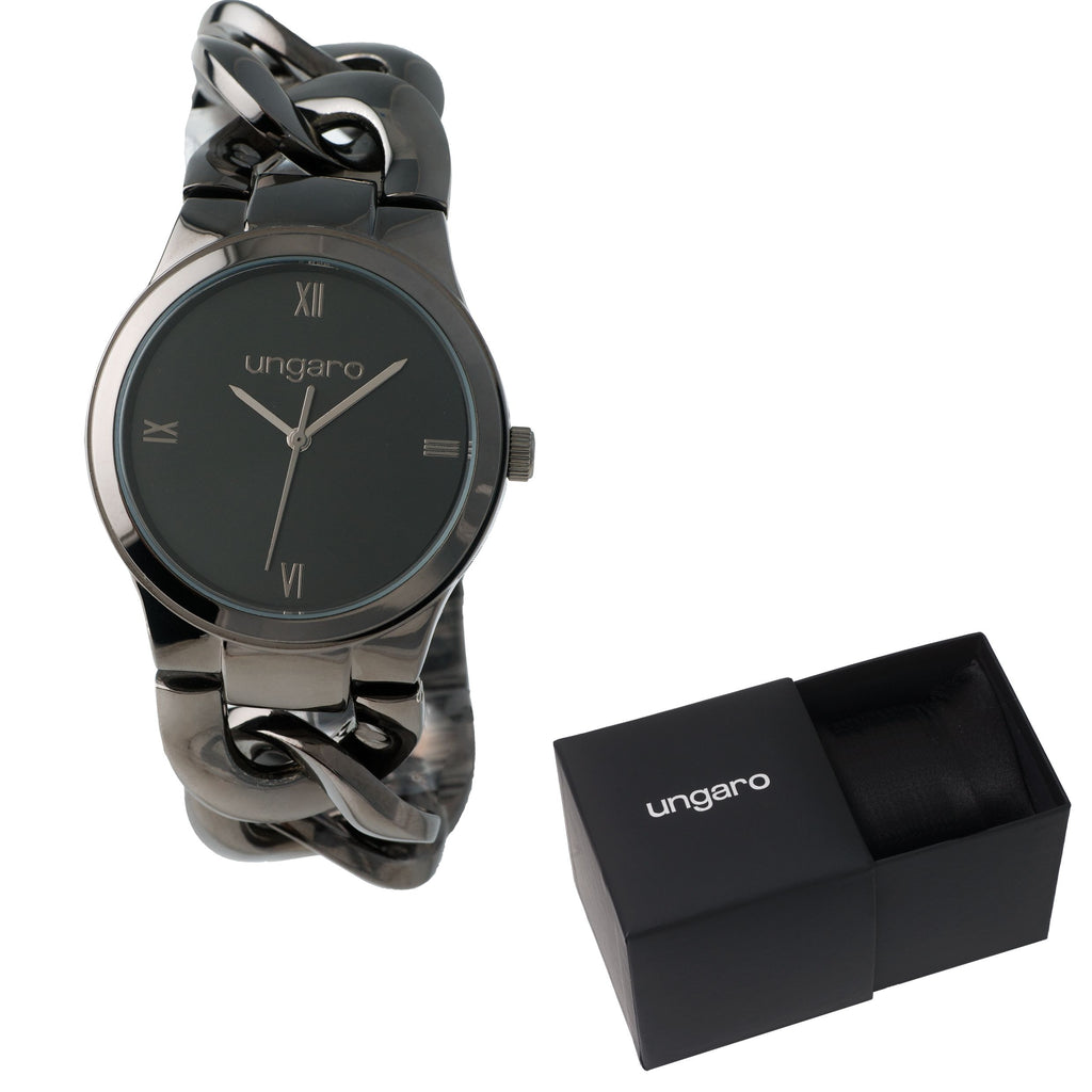  Business gifts for Ungaro watch Catena in shiny gun metal & bracelet